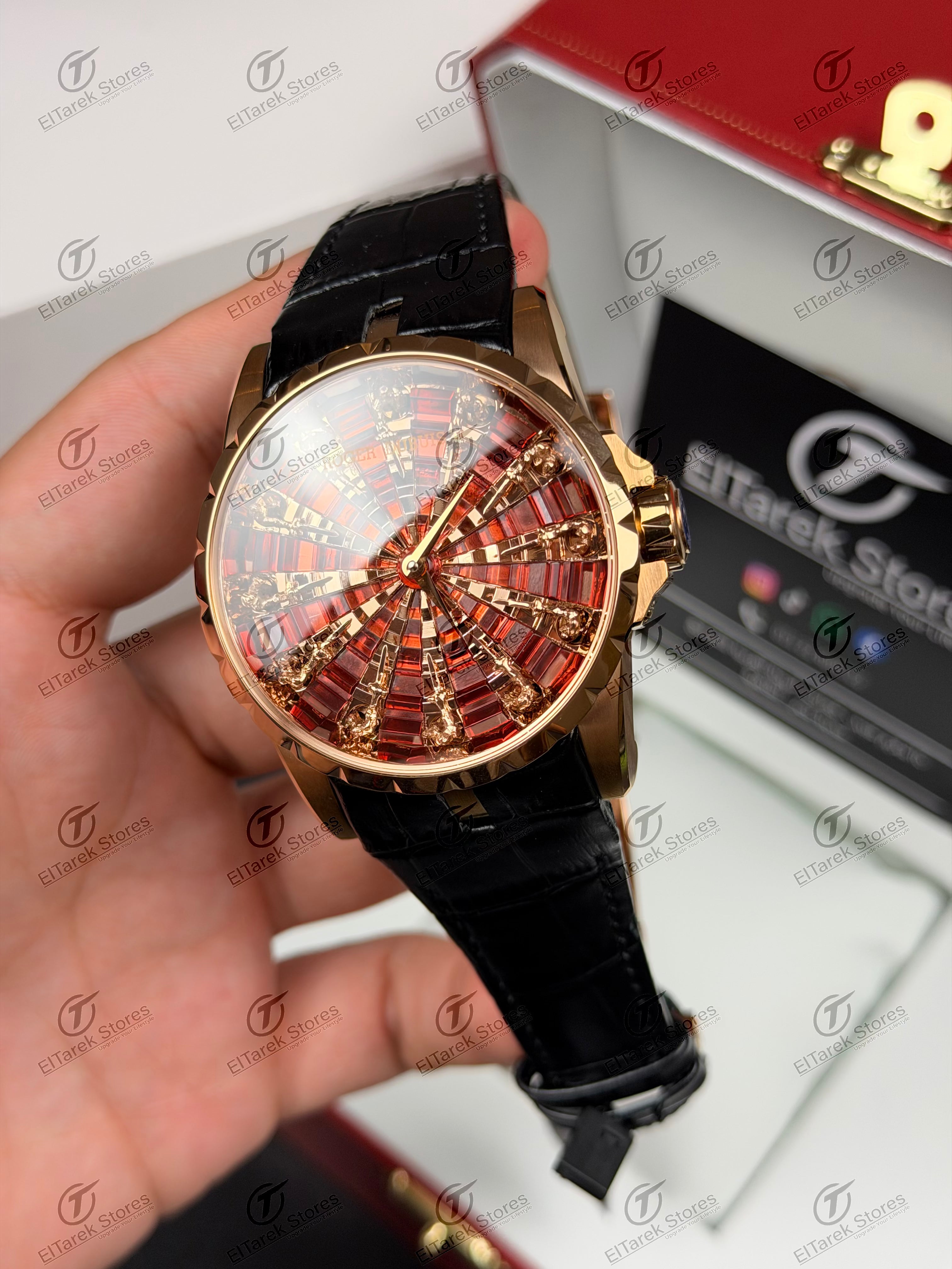 Roger Dubuis Knights of the Round Table Black Leather Red/Rose