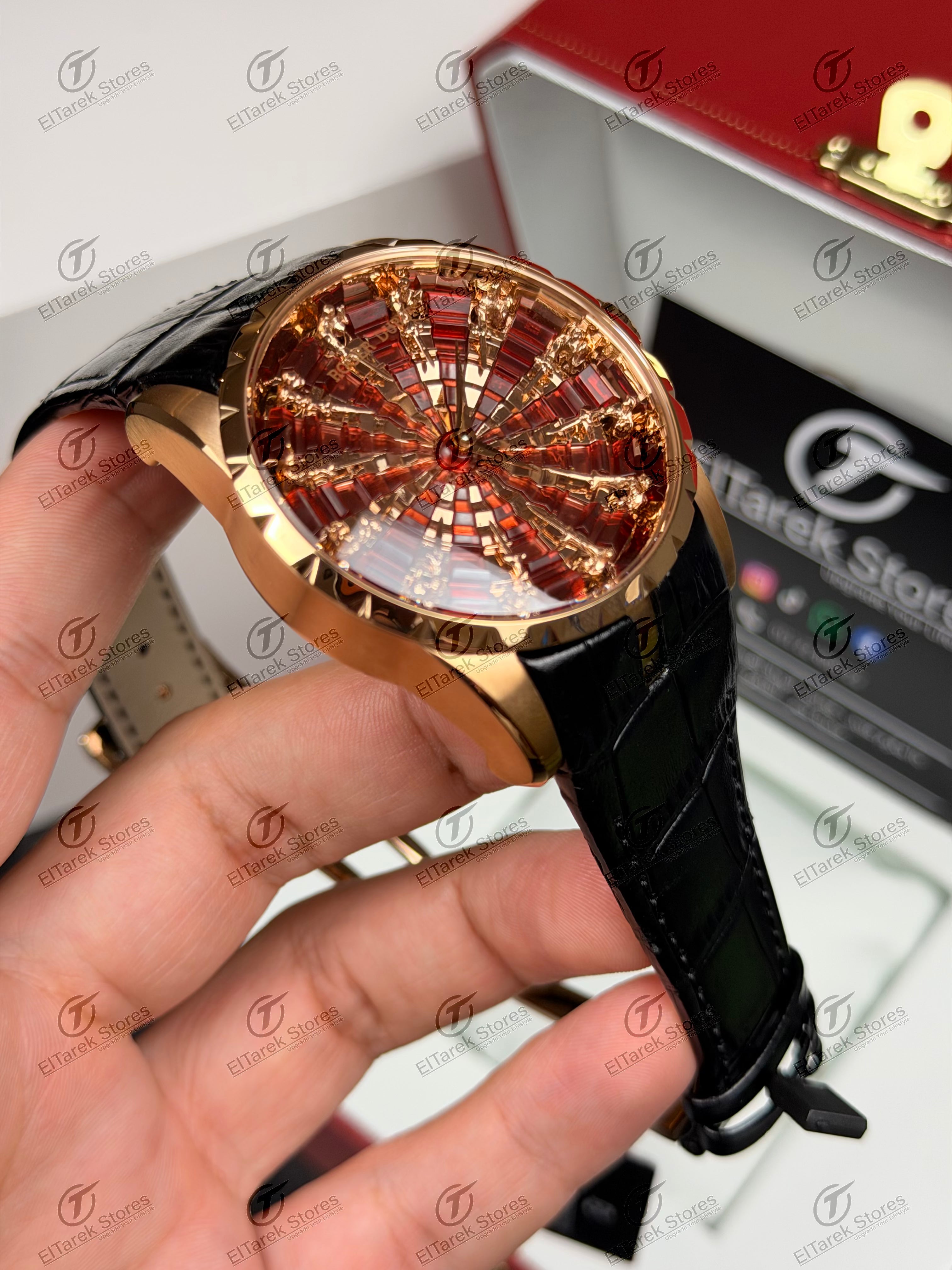 Roger Dubuis Knights of the Round Table Black Leather Red/Rose