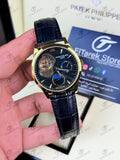 Patek Philippe Tourbillon Moonphase Black Leather