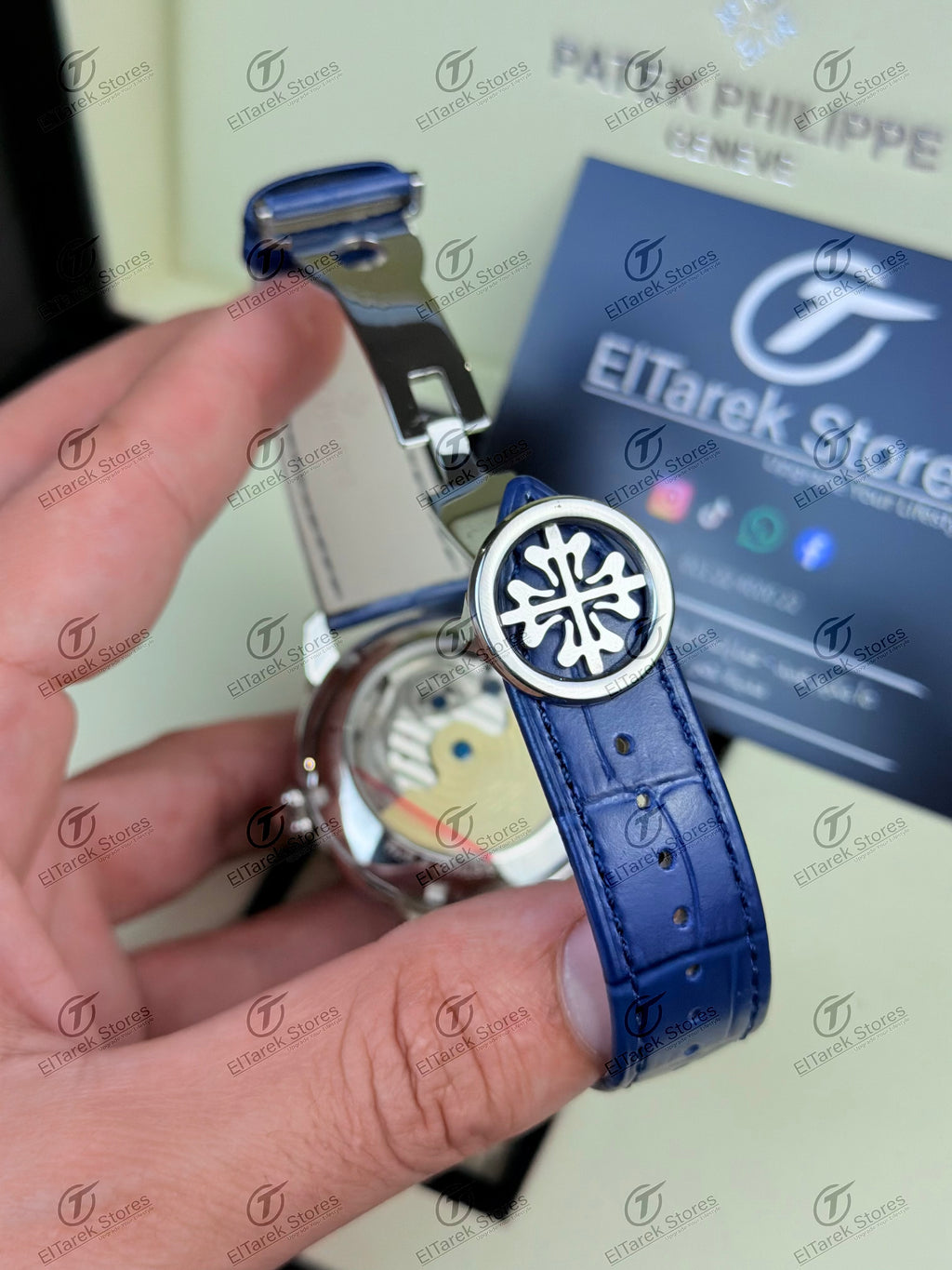 Patek Philippe Moonphase Tourbillon Blue Dial Blue Leather