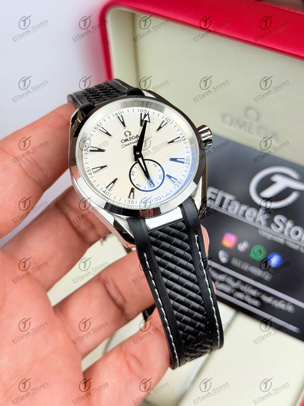 Omega Seamaster Aqua Terra 150M Small Seconds White Dial Rubber