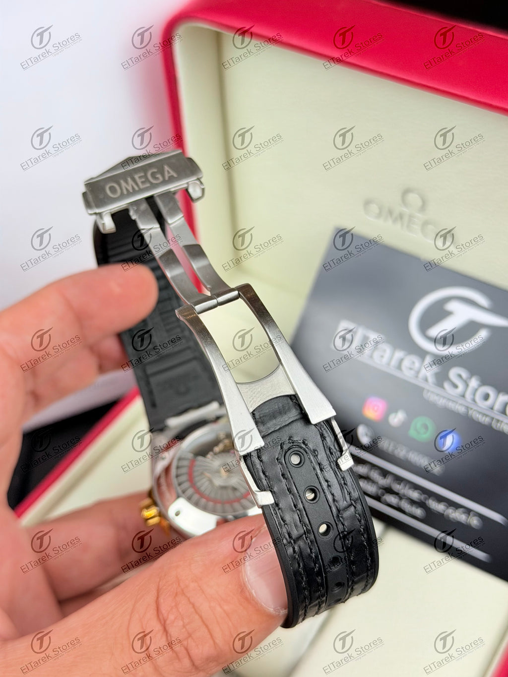 Omega Constellation Black Dial Black Leather