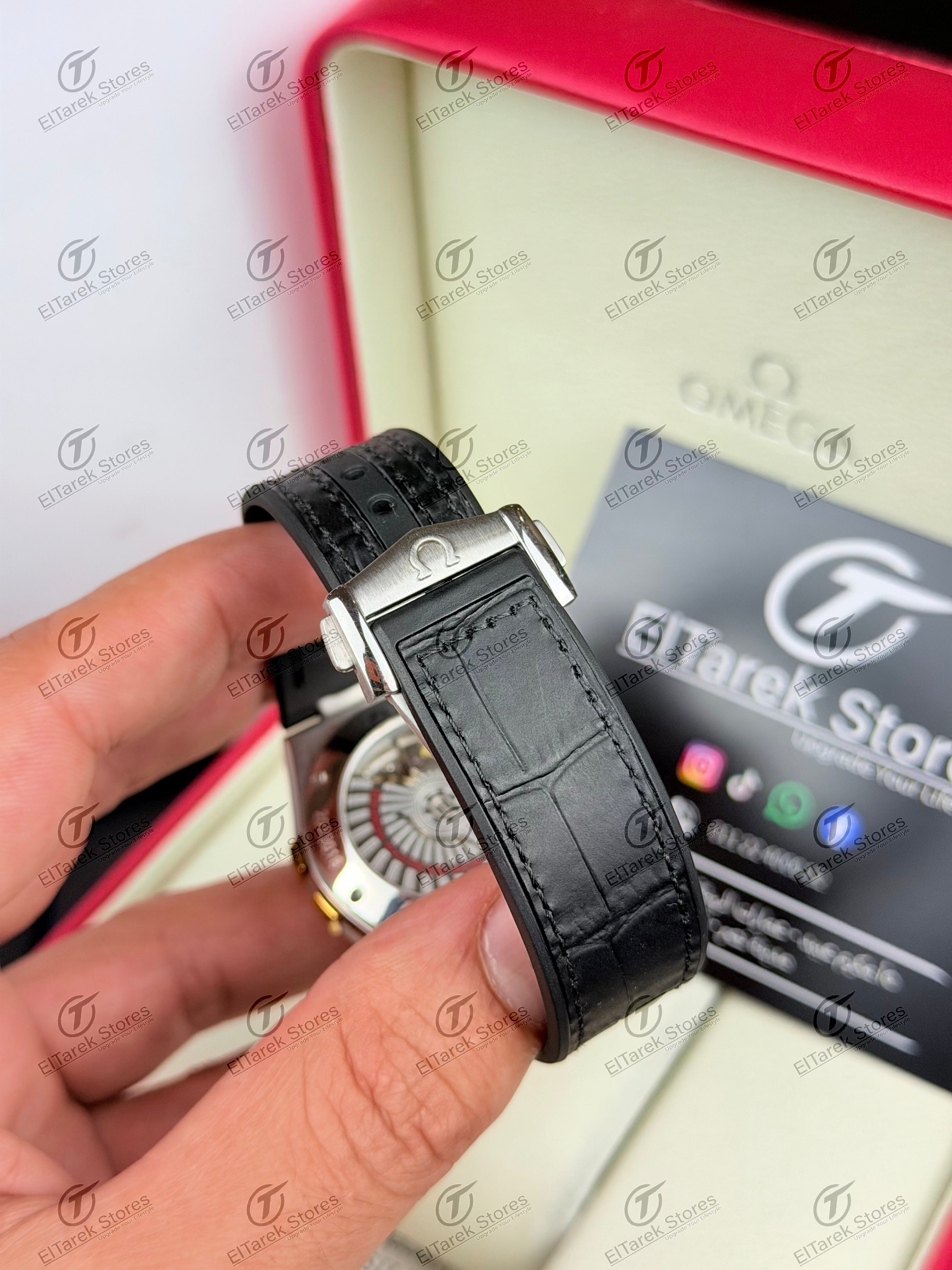 Omega Constellation Black Dial Black Leather