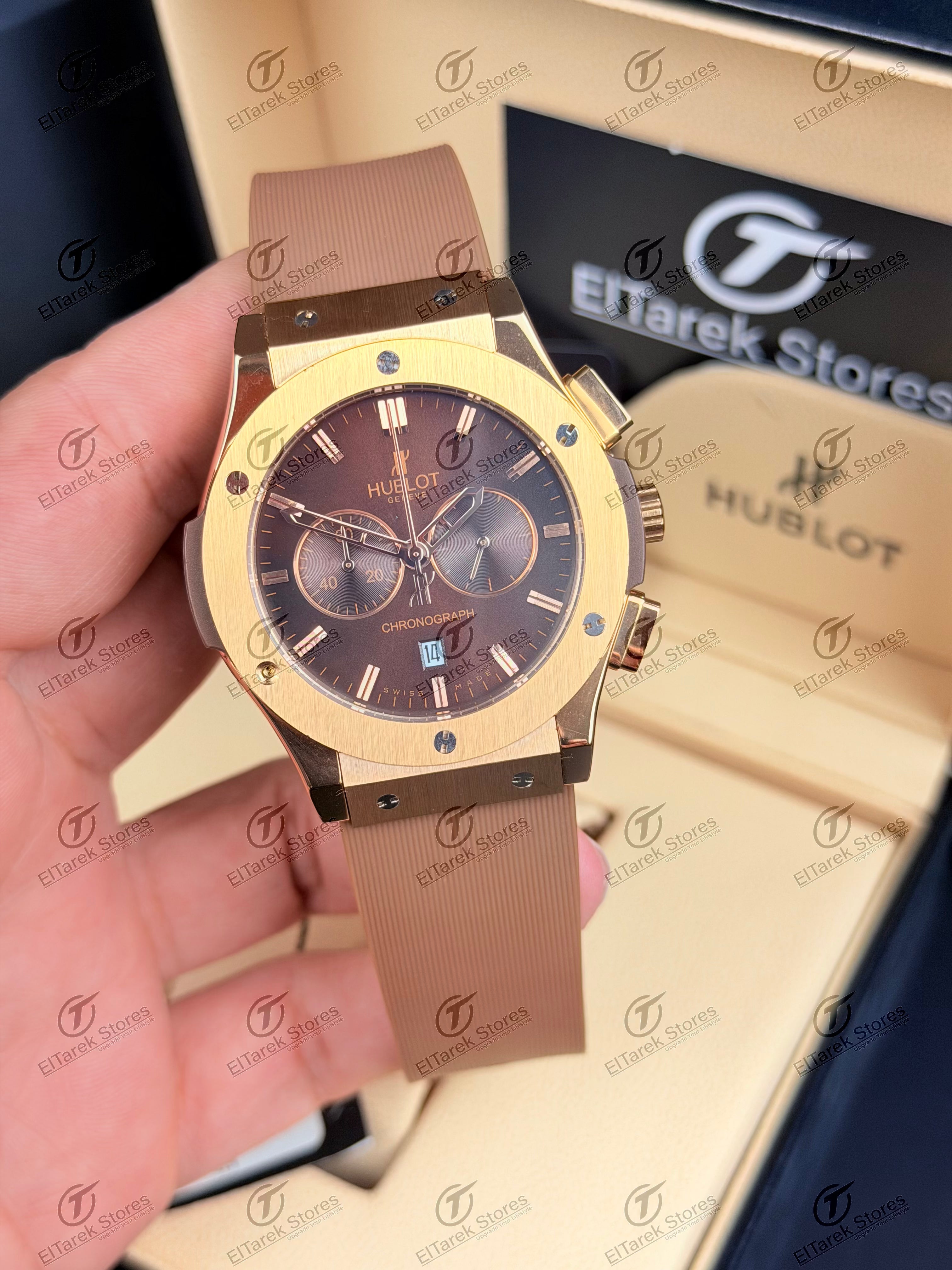 Hublot Classic Fusion Chronograph Brown Dial Brown Rubber Rose