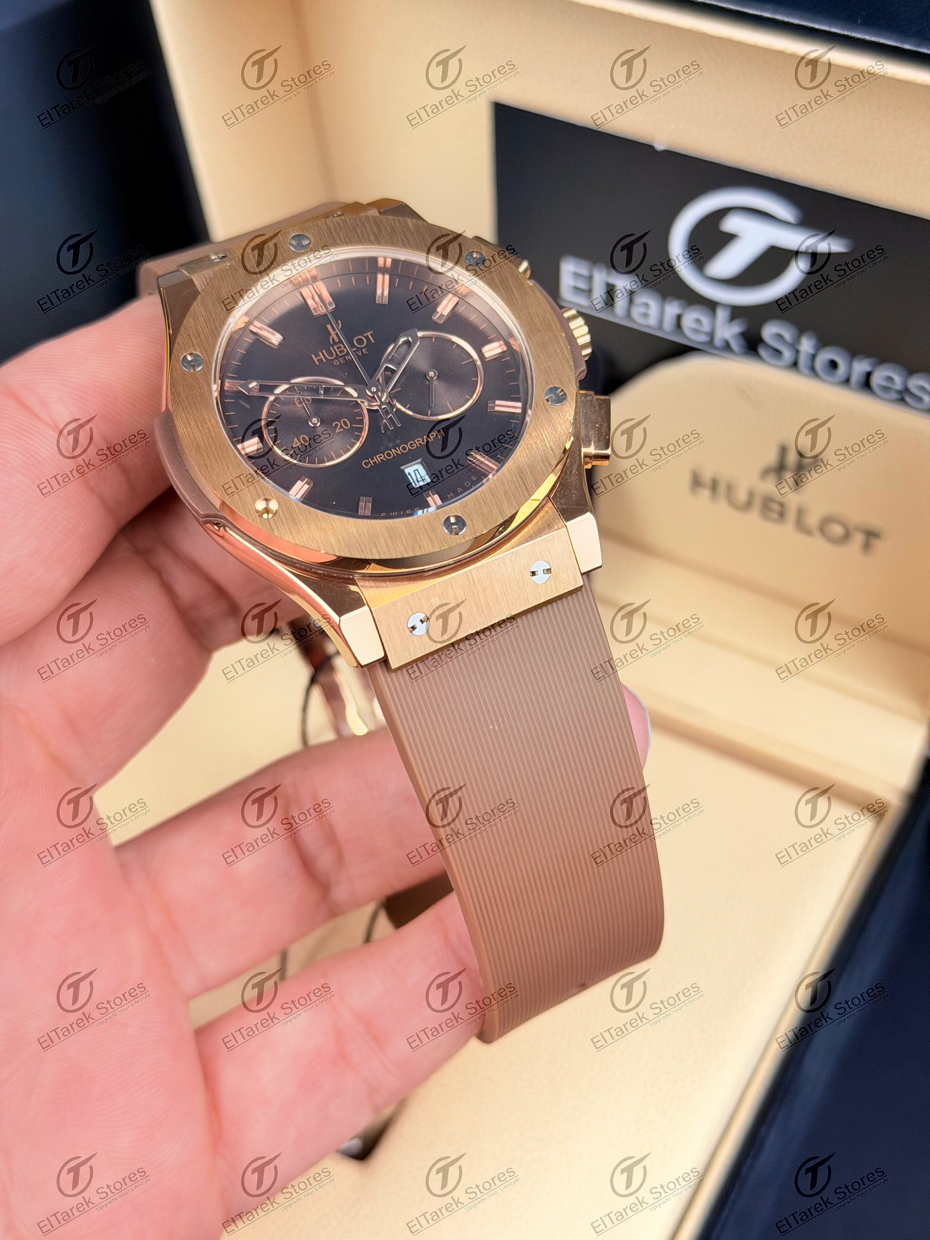 Hublot Classic Fusion Chronograph Brown Dial Brown Rubber Rose