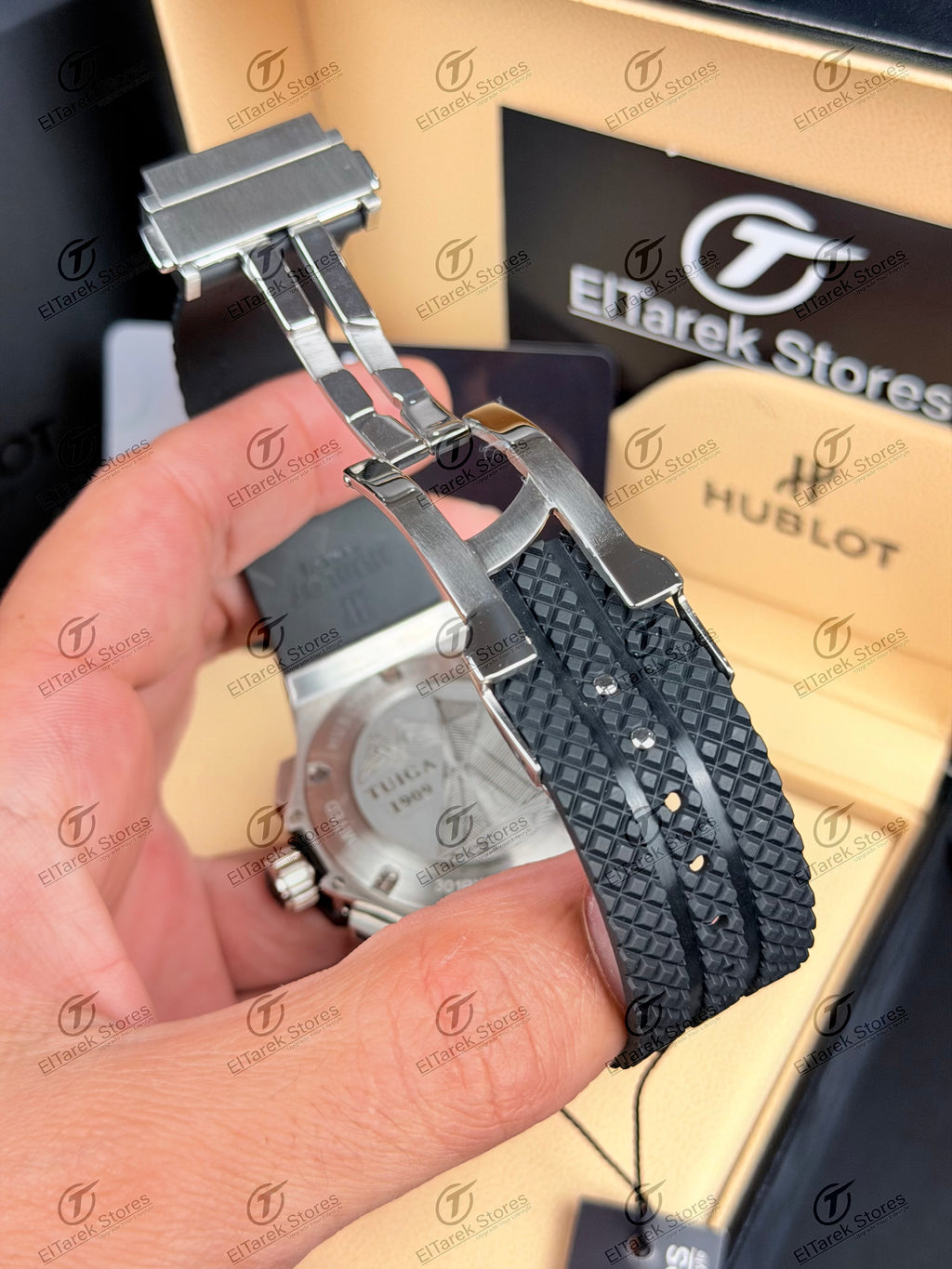 Hublot Big Bang Chronograph Black Chess Dial Black Rubber Metal