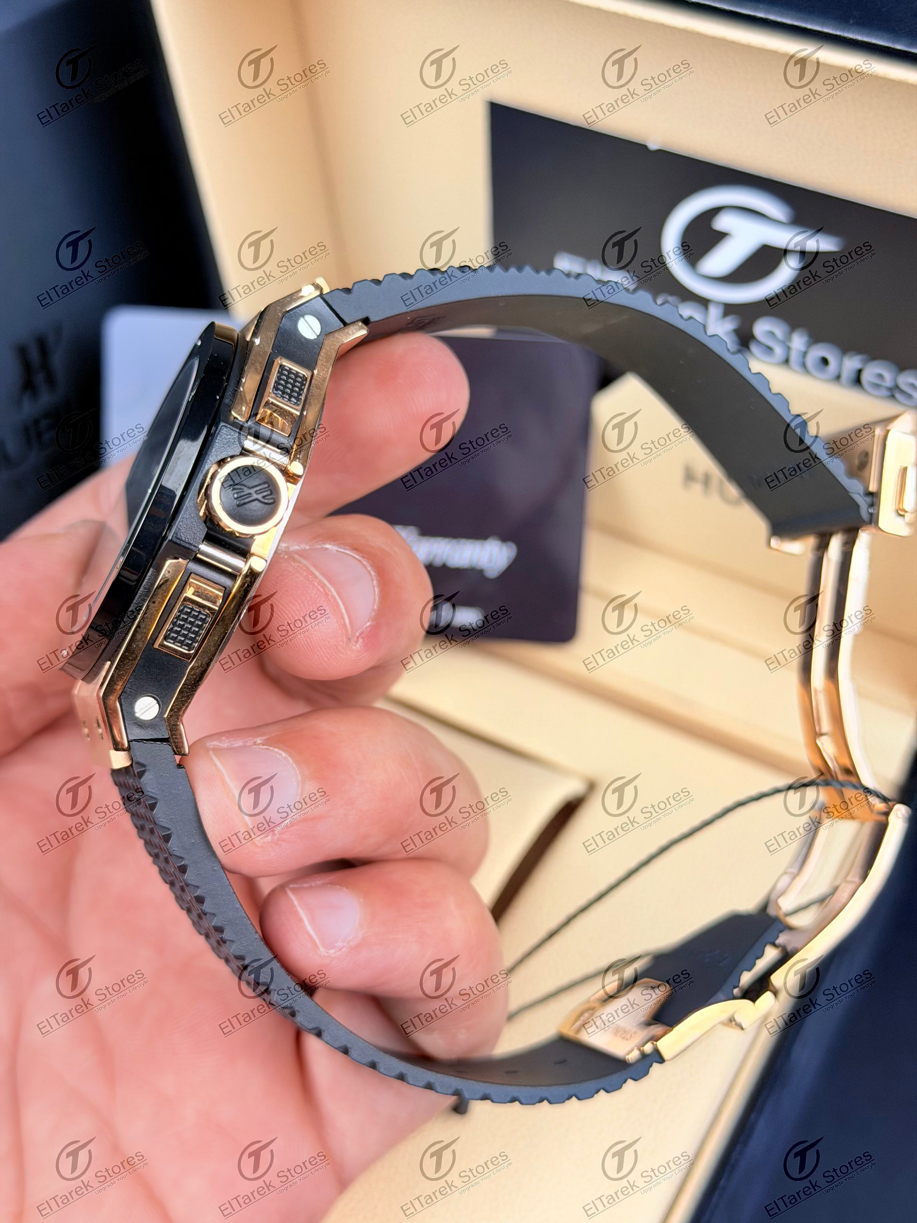 Hublot Big Bang Chronograph Black Chess Dial Black Rubber Ceramic Rose