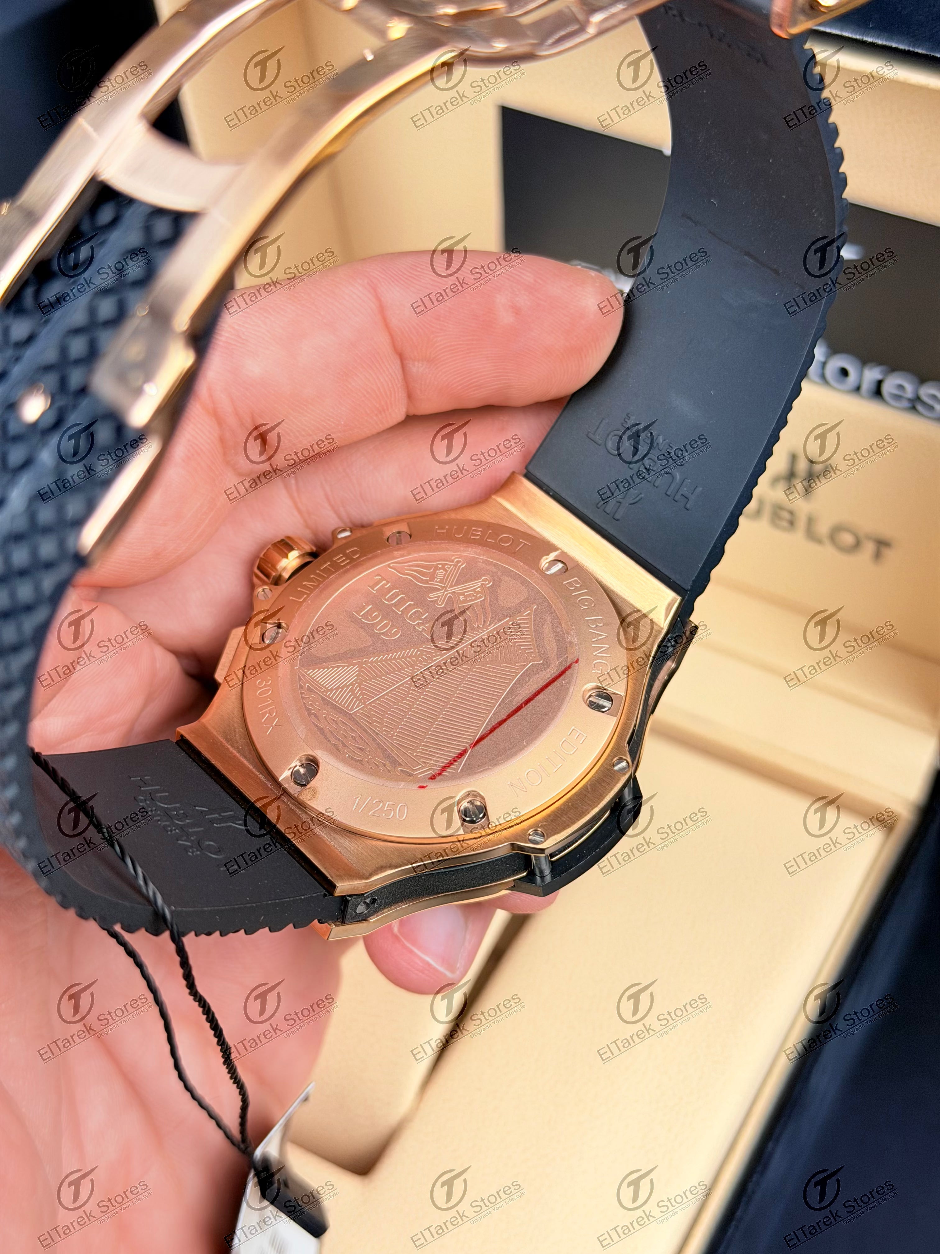 Hublot Big Bang Chronograph Black Chess Dial Black Rubber Metal Rose