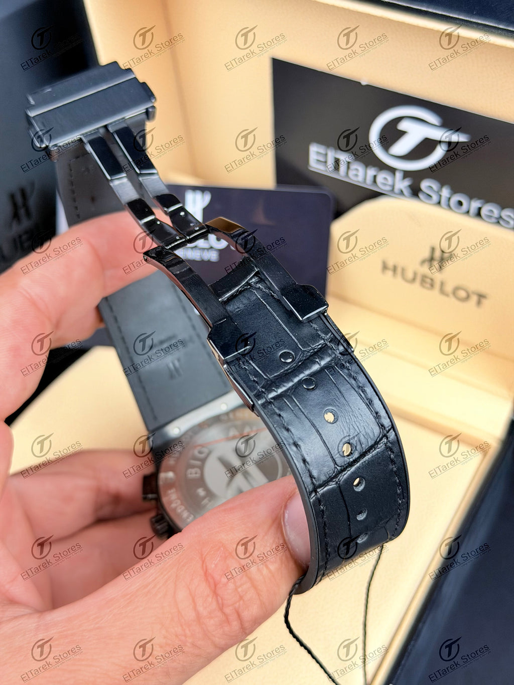 Hublot Classic Fusion Chronograph Black Skeleton Dial Black Rubber Leather