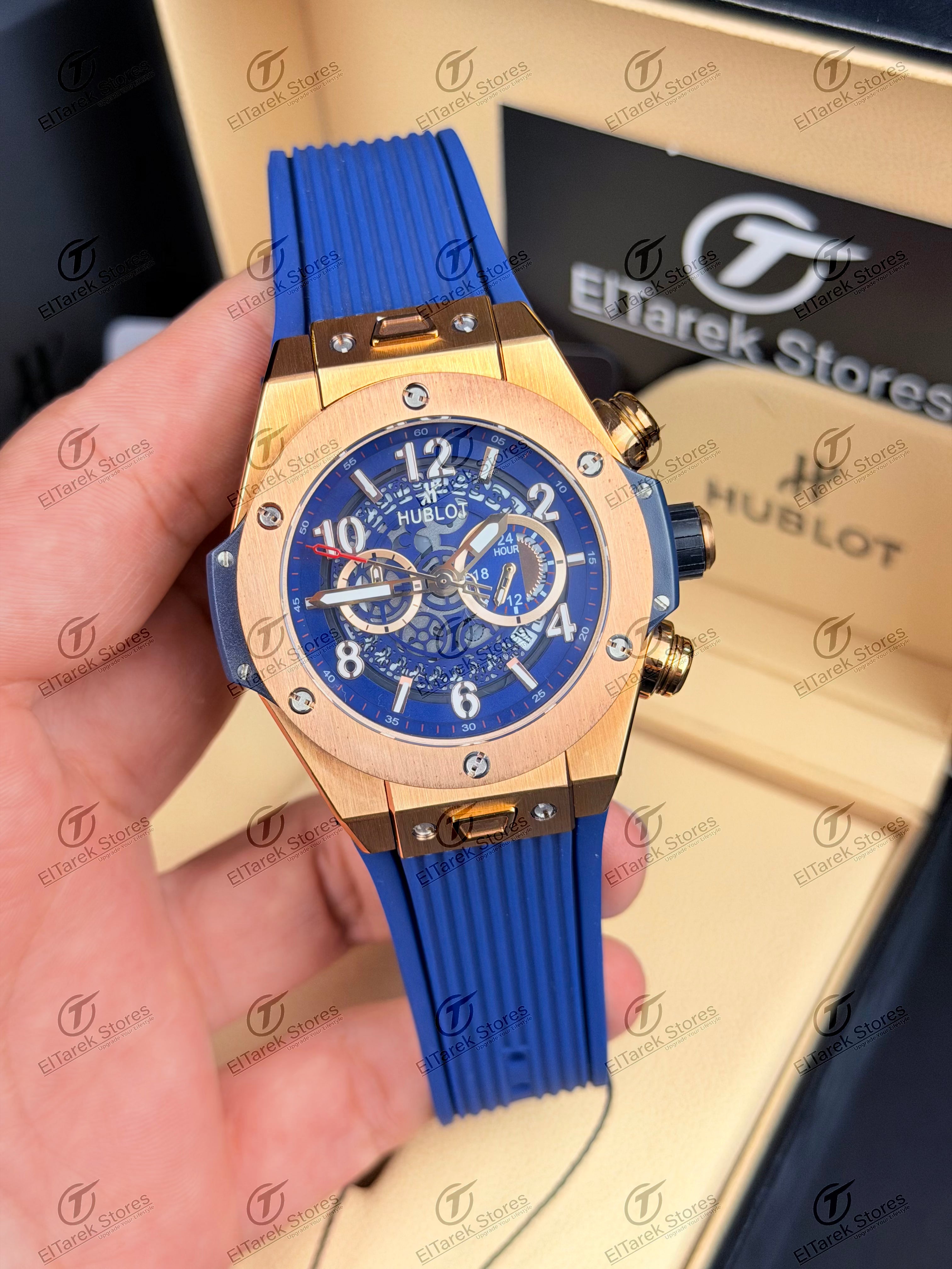 Hublot Big Bang Unico King Blue Dial Blue Rubber Rose