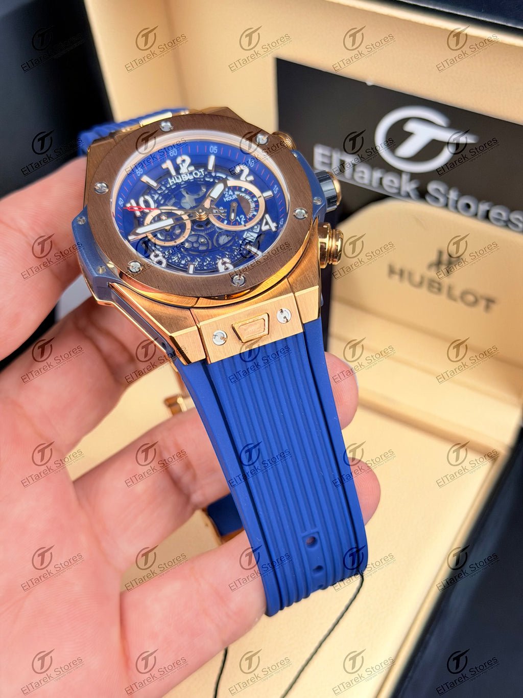 Hublot Big Bang Unico King Blue Dial Blue Rubber Rose