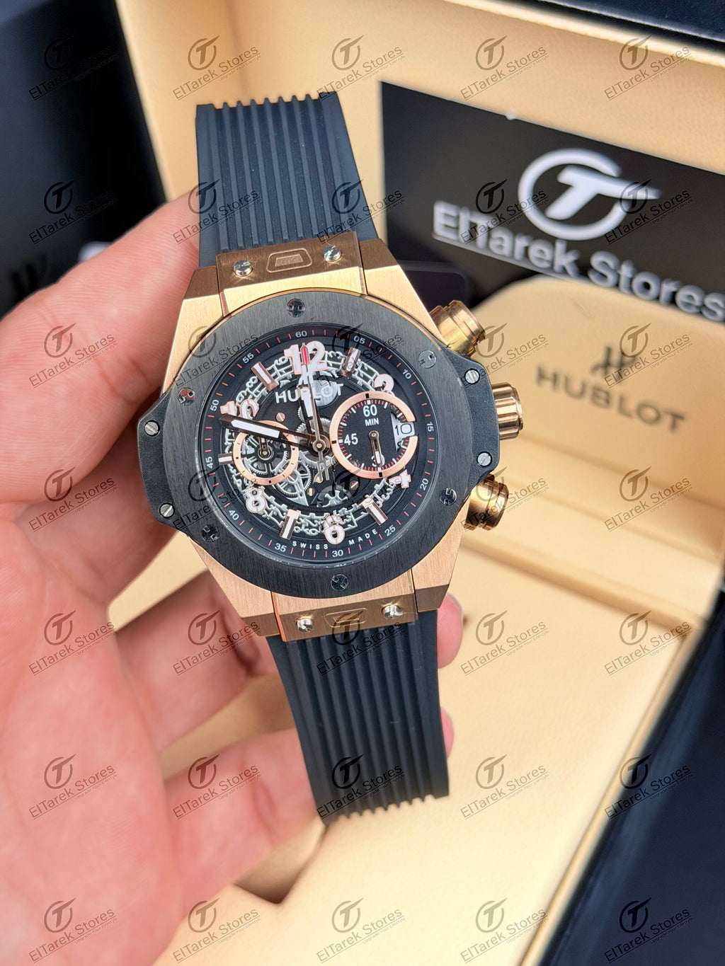 Hublot Big Bang Unico King Black Dial Black Rubber Ceramic Rose