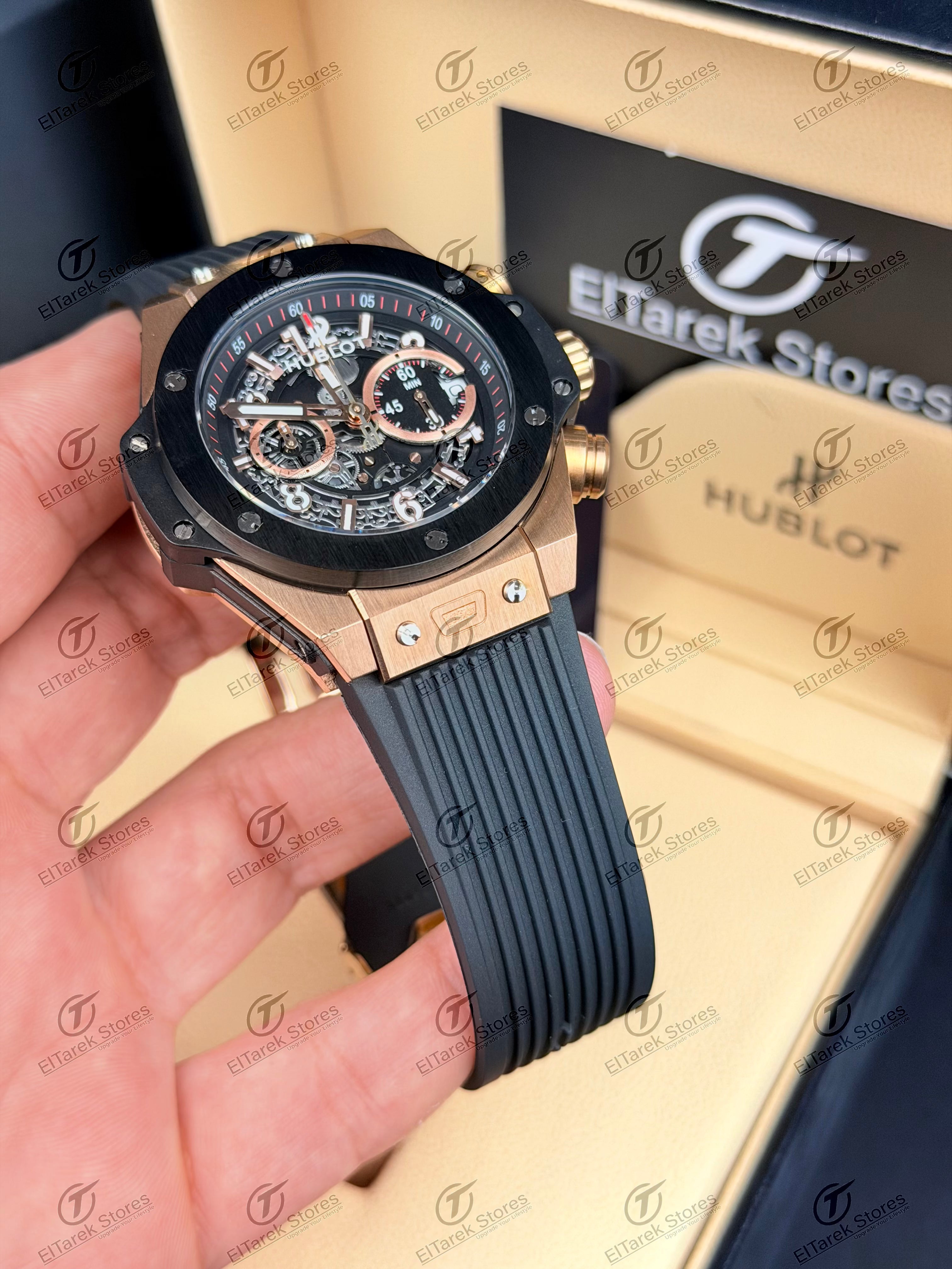 Hublot Big Bang Unico King Black Dial Black Rubber Ceramic Rose