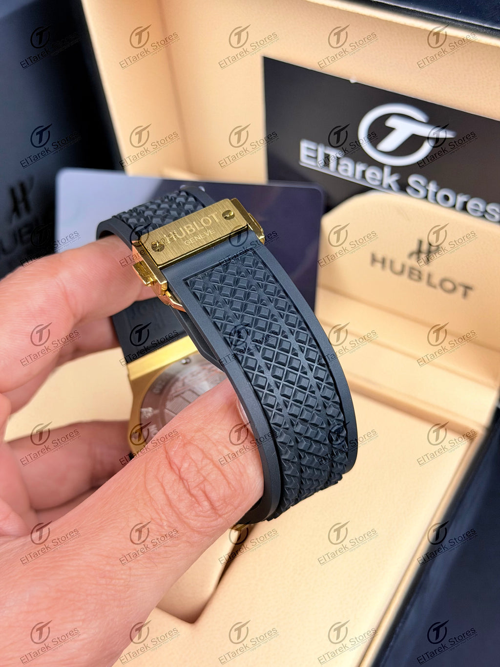 Hublot Big Bang 20th Anniversary Black Dial Black Rubber Gold
