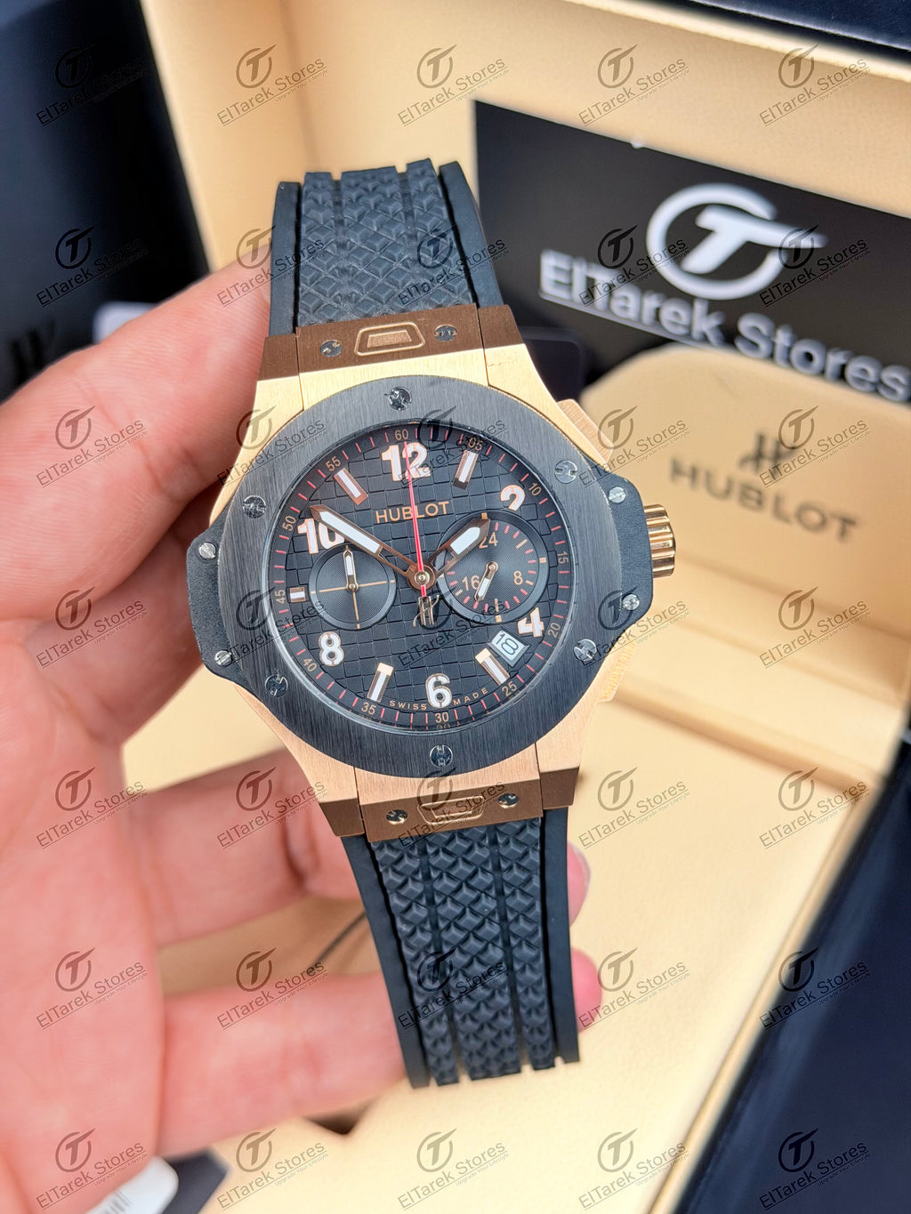 Hublot Big Bang 20th Anniversary Black Dial Black Rubber Rose