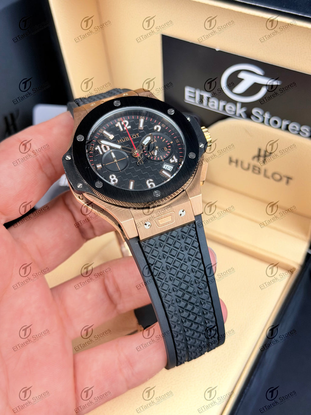 Hublot Big Bang 20th Anniversary Black Dial Black Rubber Rose