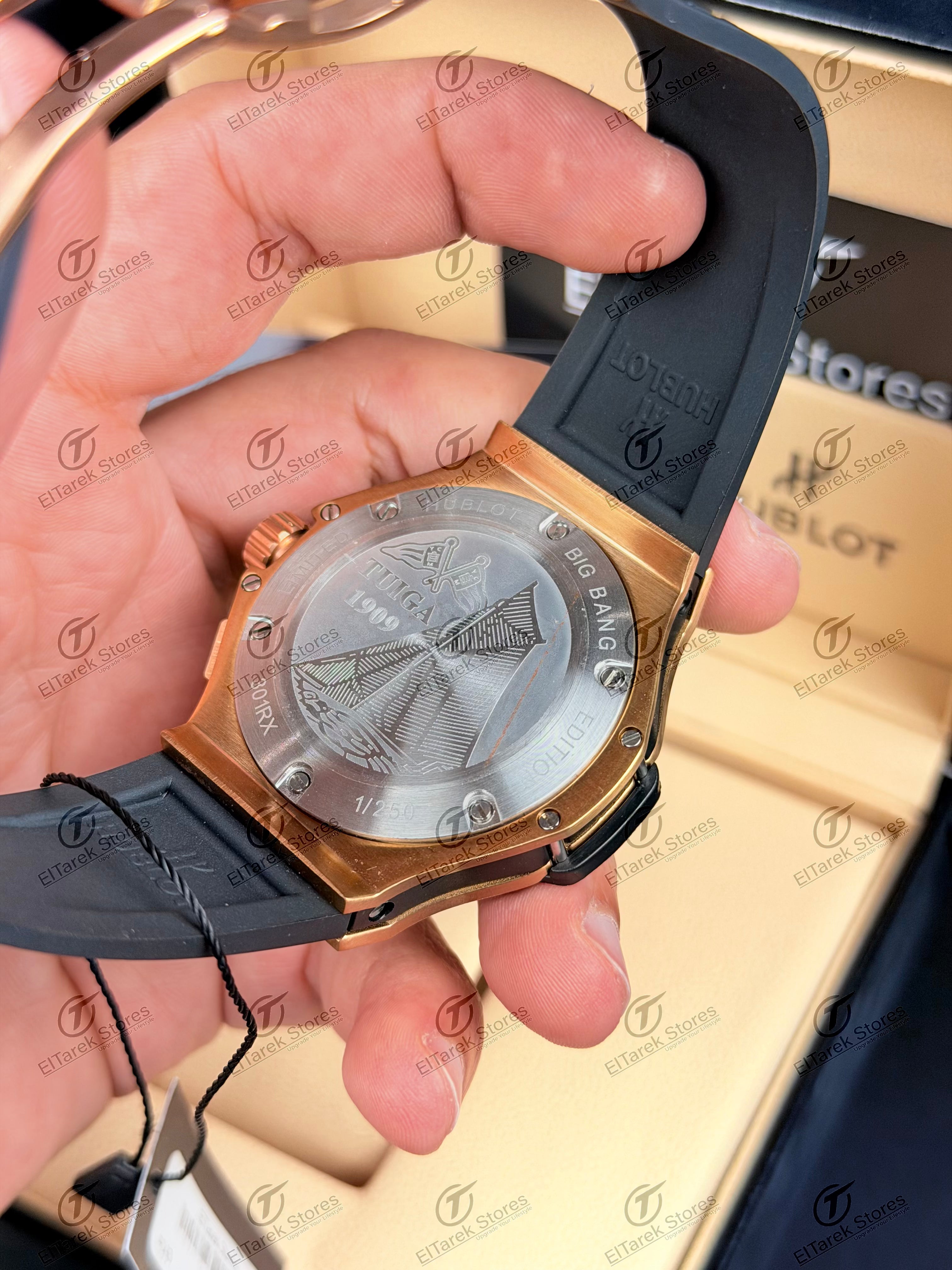 Hublot Big Bang 20th Anniversary Black Dial Black Rubber Rose