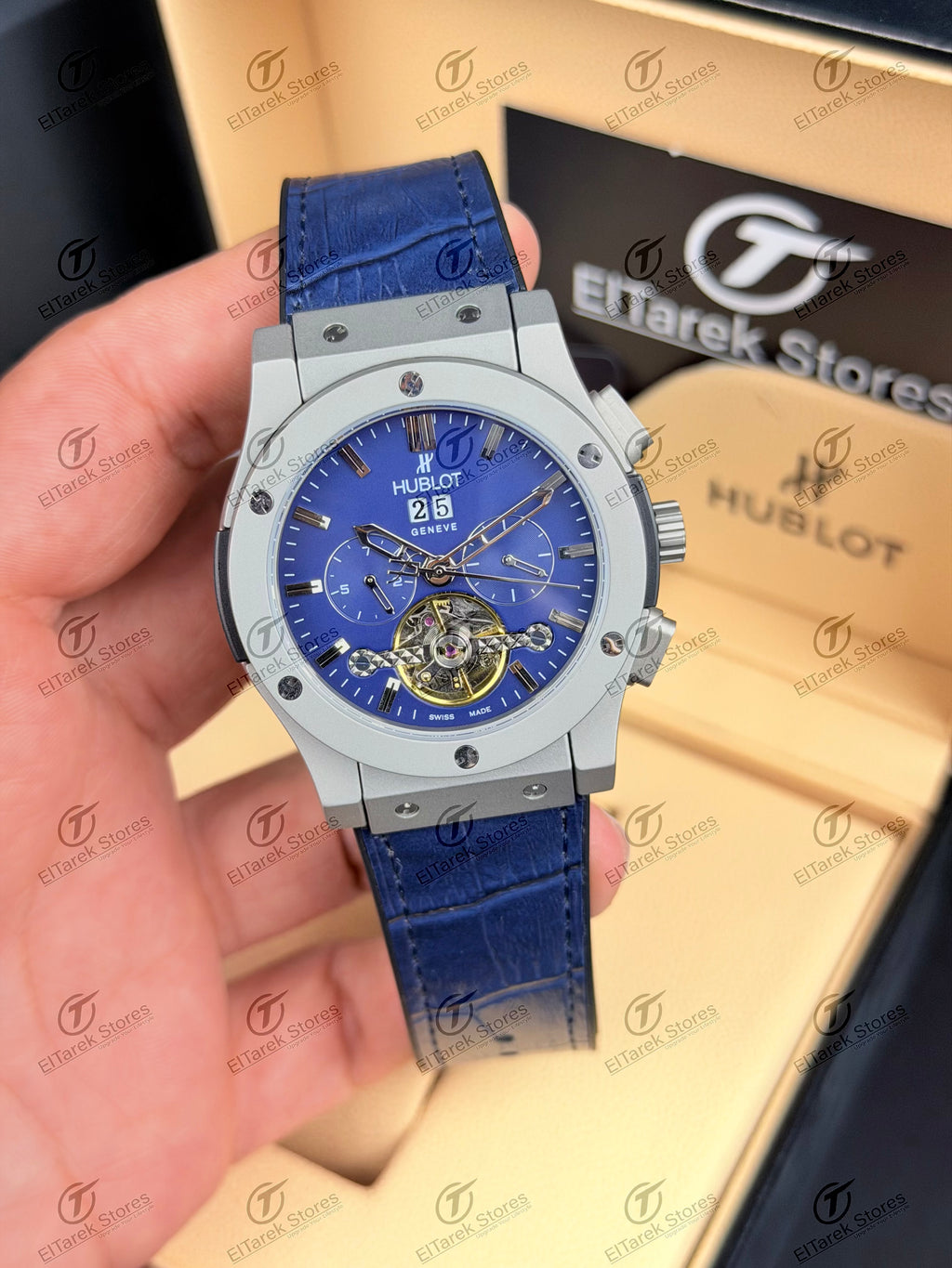 Hublot Classic Fusion Tourbillon Blue Dial Blue Leather Matt