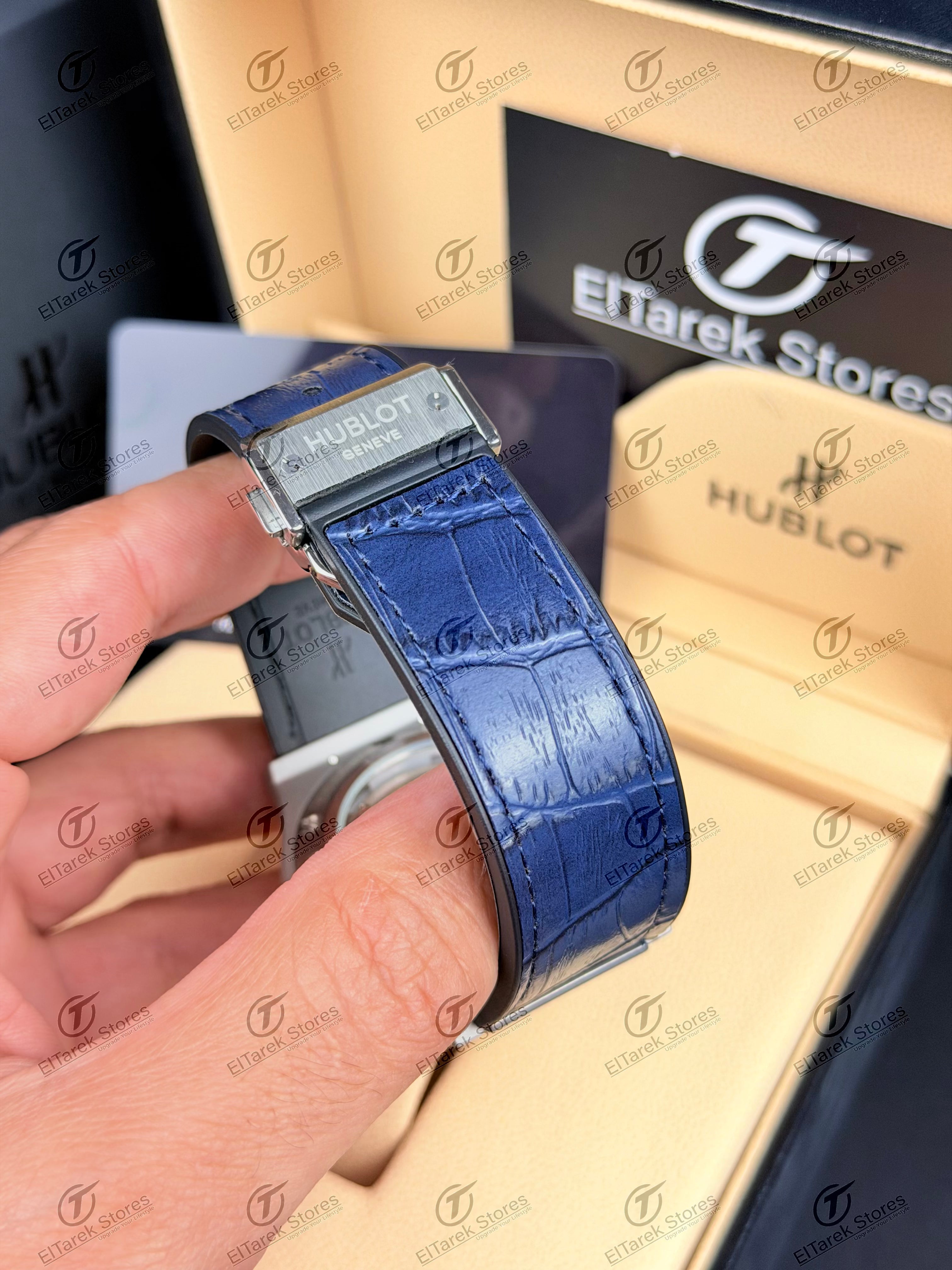 Hublot Classic Fusion Tourbillon Blue Dial Blue Leather Matt