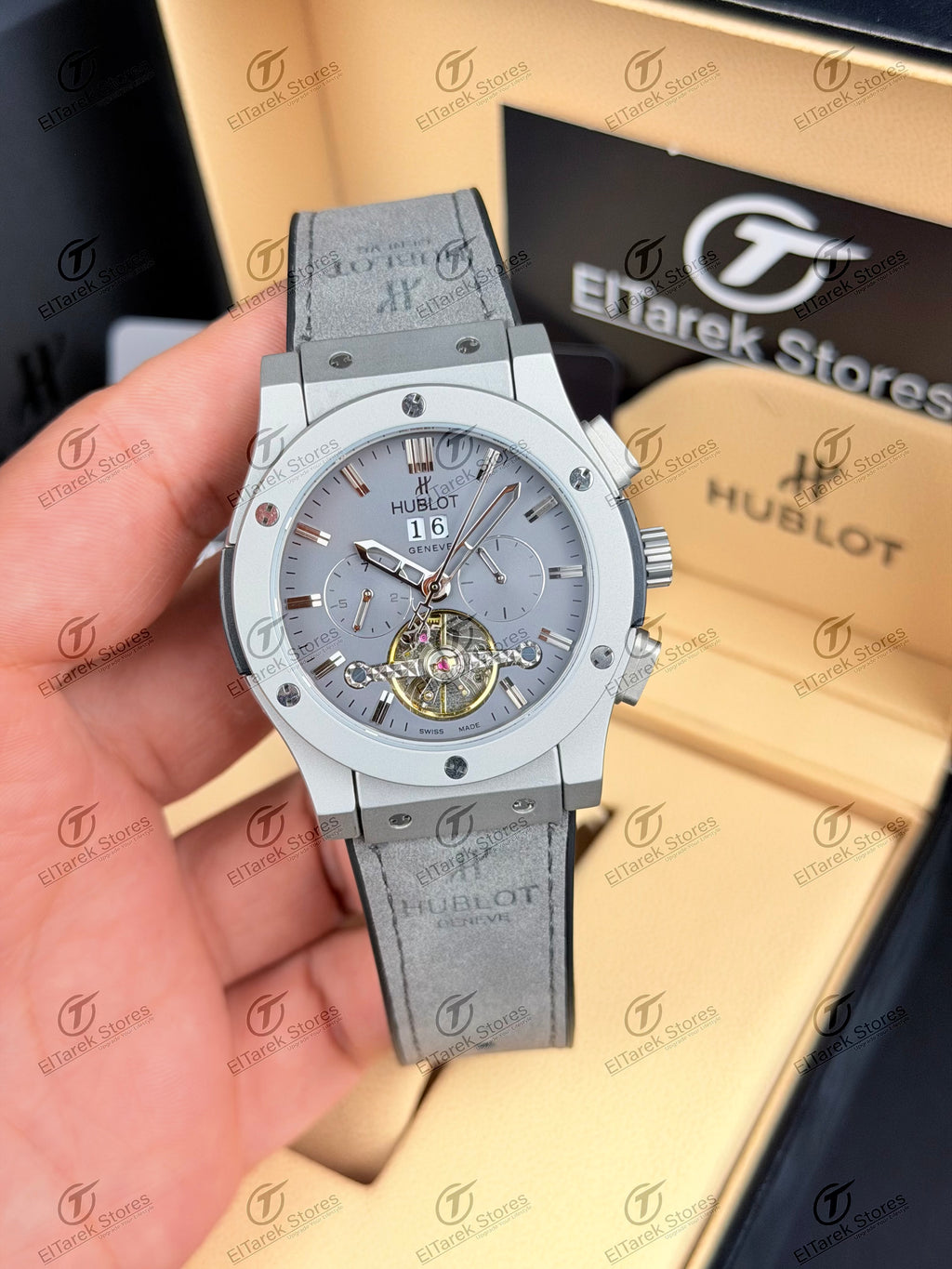 Hublot Classic Fusion Tourbillon Grey Dial Grey Suede Matt