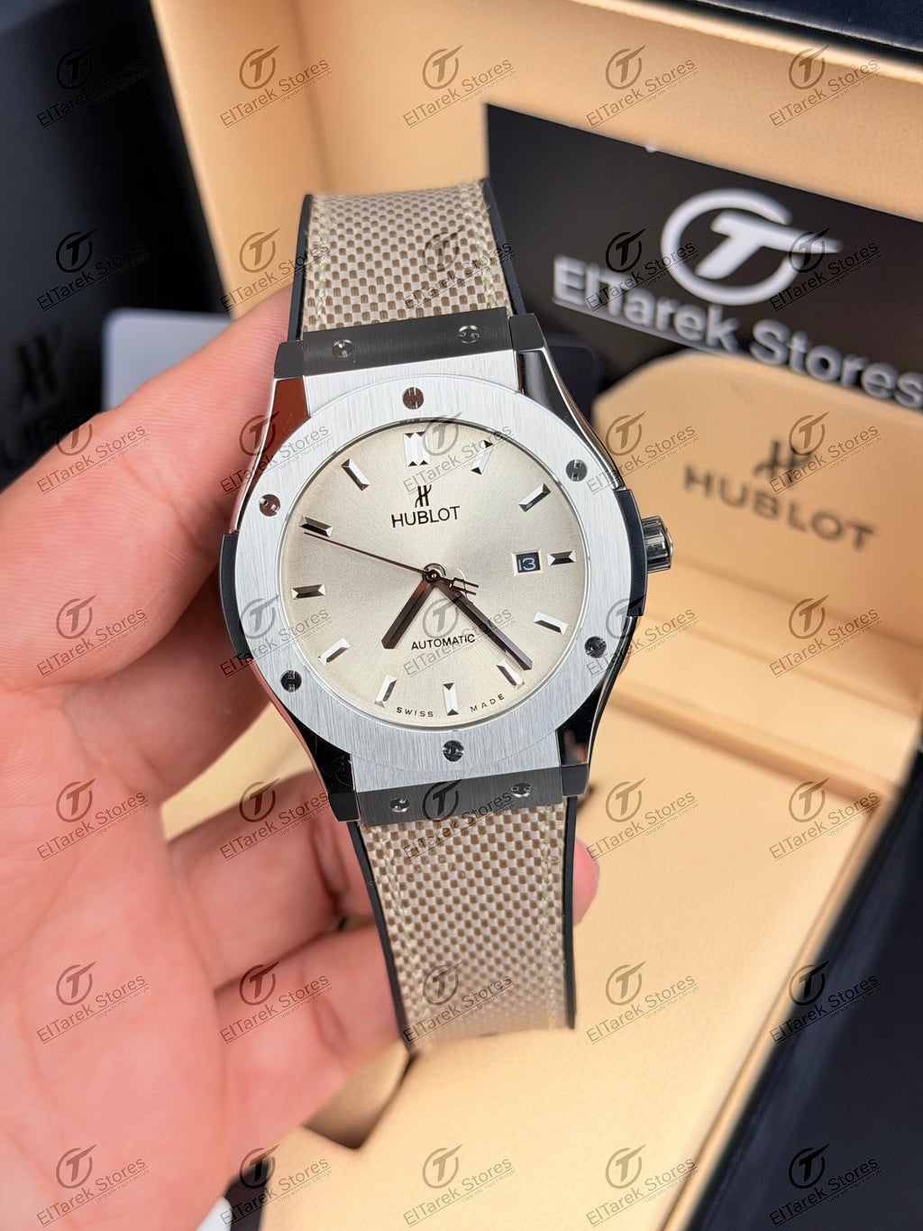 Hublot Classic Fusion Beige Dial Beige Nylon