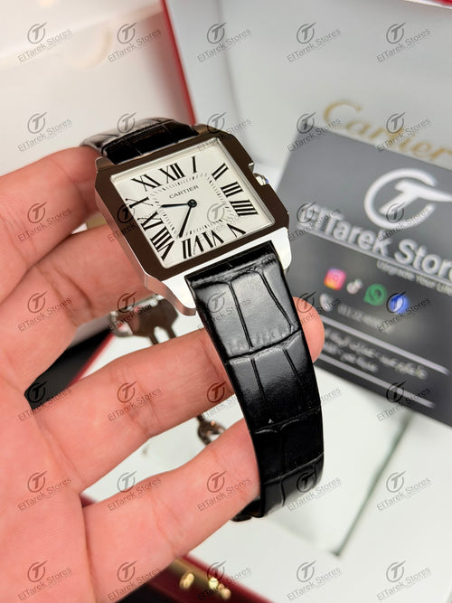 Cartier Santos Dumont Black Leather