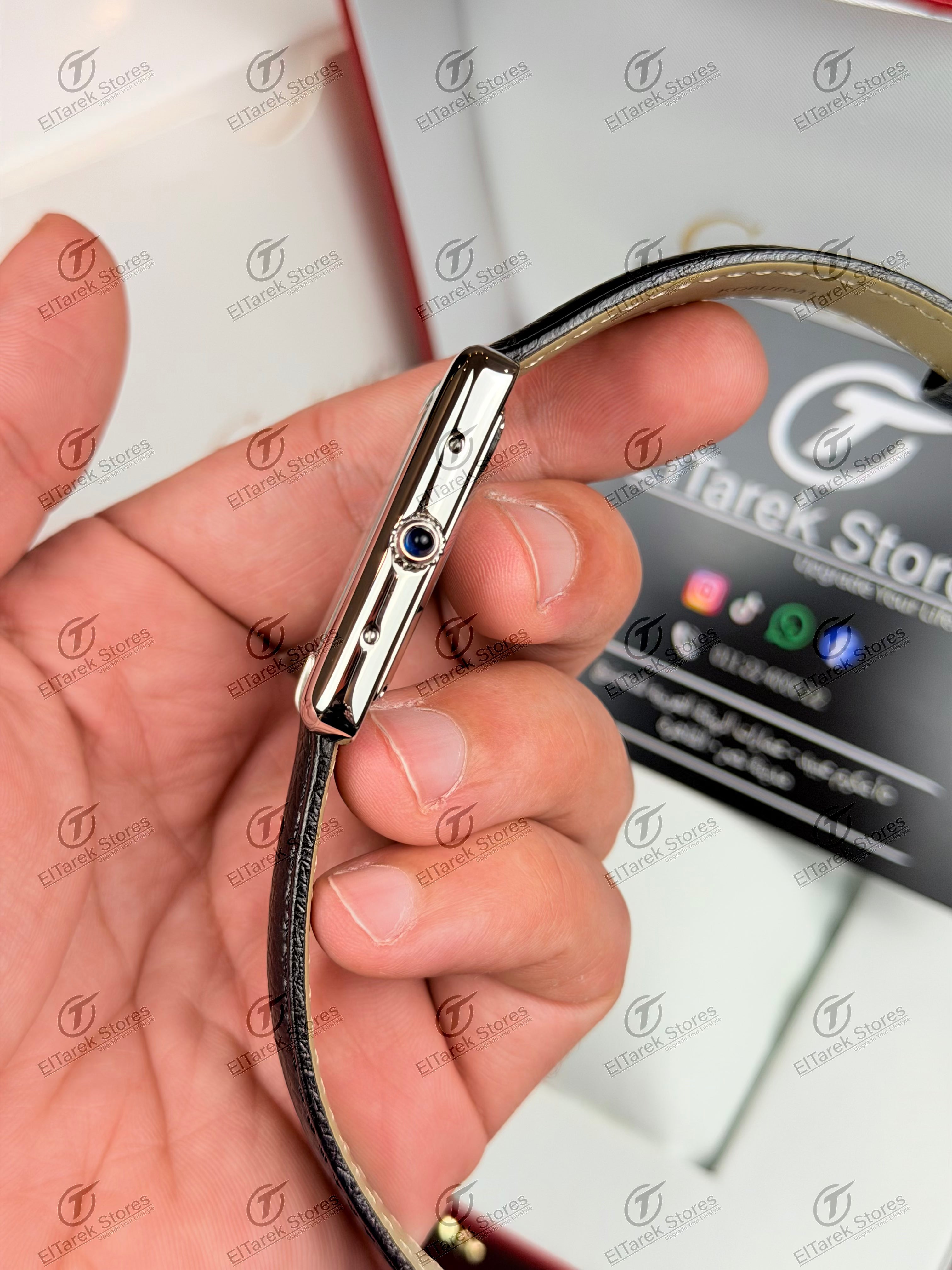 Cartier Tank Louis AR Black Dial Black Leather