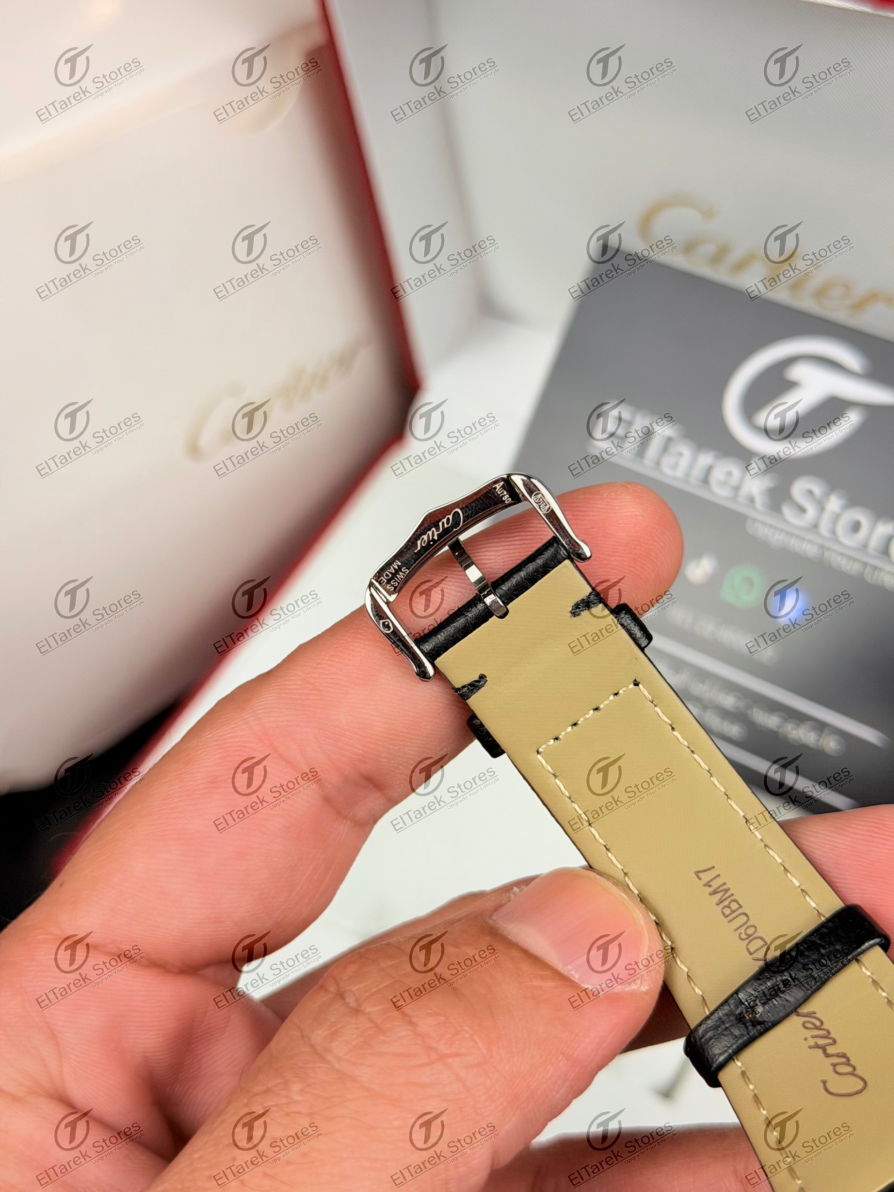 Cartier Tank Louis AR Black Dial Black Leather