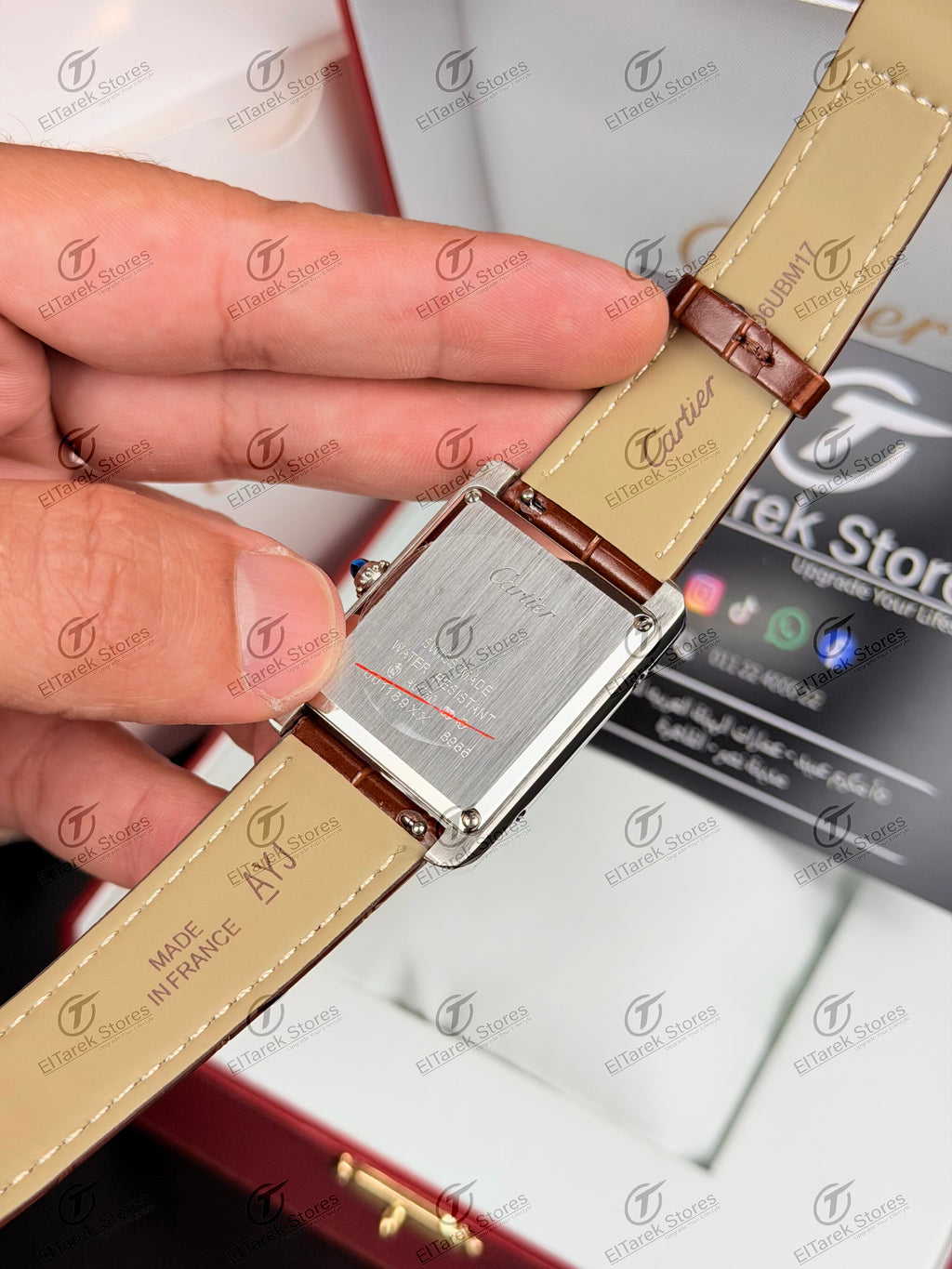 Cartier Tank Louis AR Brown Dial Brown Leather