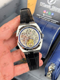 Vacheron Constantin Overseas Tourbillon Silver Skeleton Black Leather
