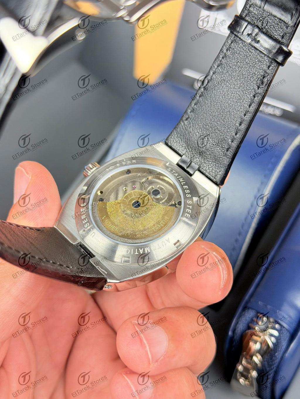 Vacheron Constantin Overseas Tourbillon Silver Skeleton Black Leather