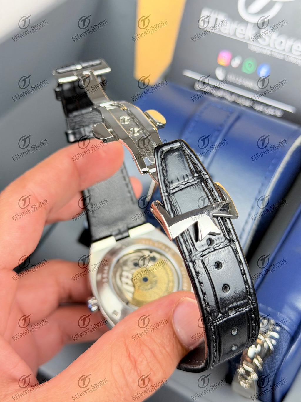 Vacheron Constantin Overseas Tourbillon Silver Skeleton Black Leather