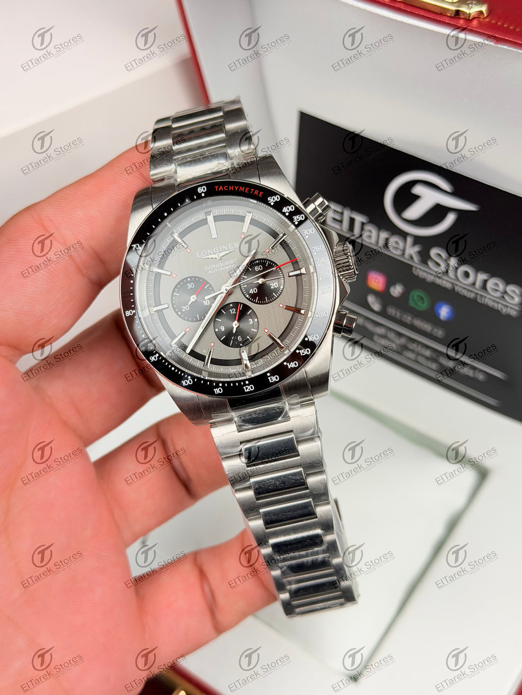 Longines Conquest Chronograph Grey/Black Metal