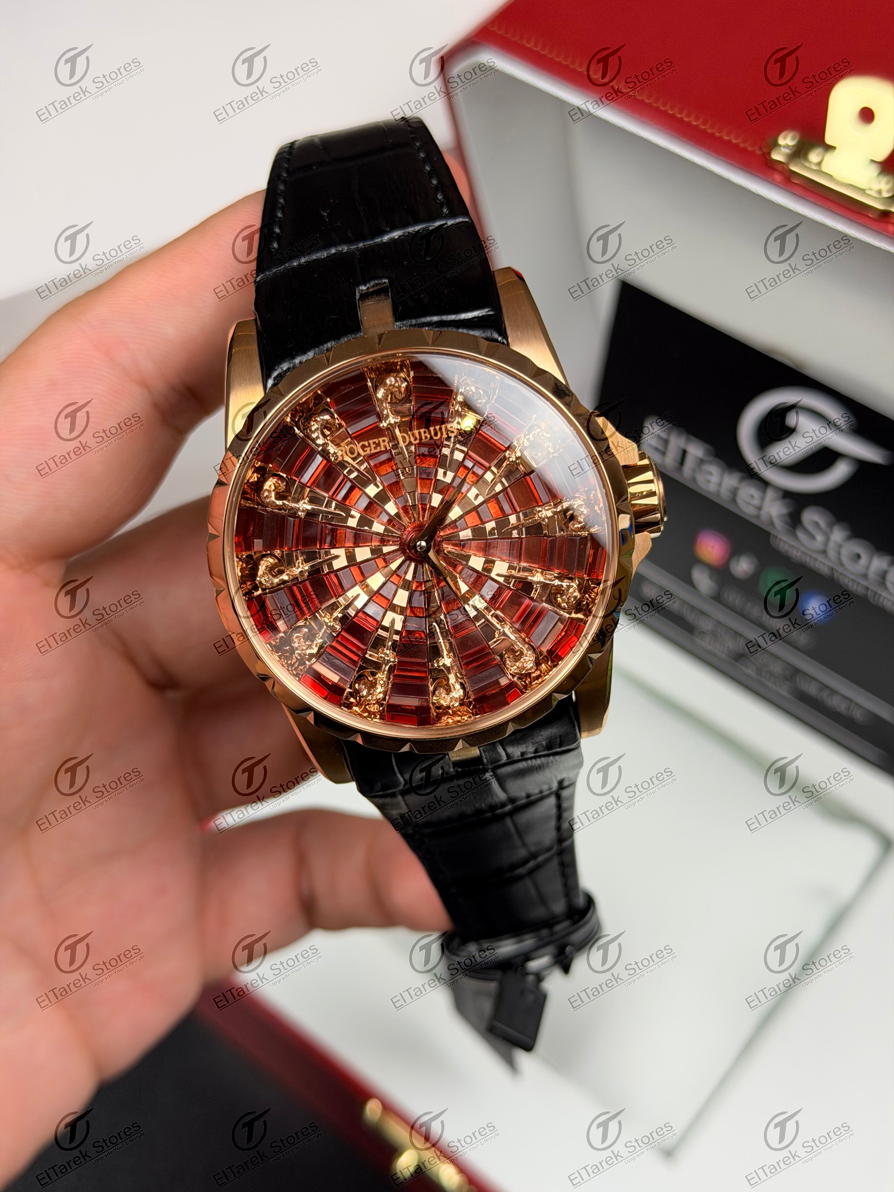 Roger Dubuis Knights of the Round Table Black Leather Red/Rose